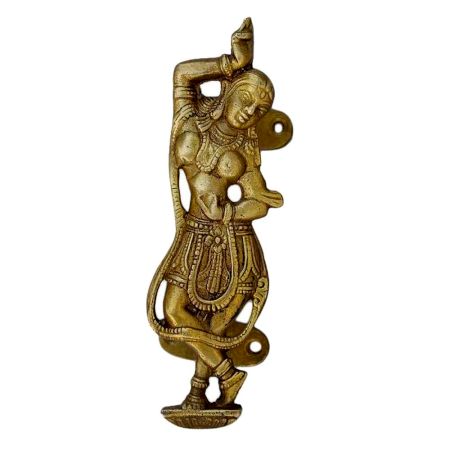 1 Pair Golden Brass Dancing Lady Door Handle